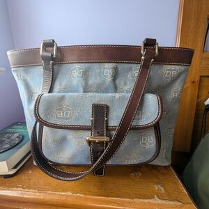 Dooney and Bourke blue monogram tote bag